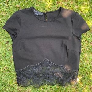 cropped lace tshirt